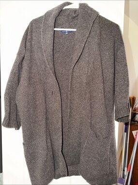 GAP- Cozy Brown Open-Front Knit Cardigan